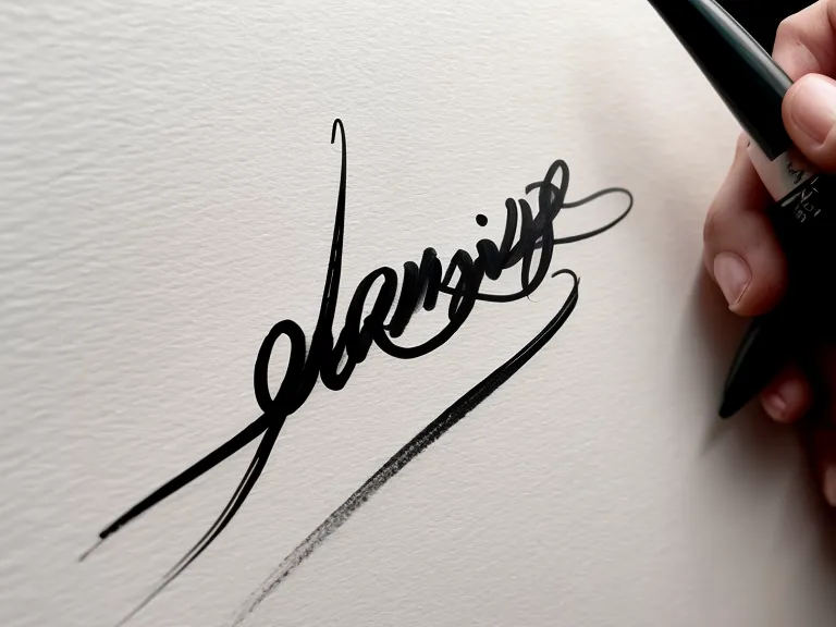 Handhaltung einer Linkshänderin beim Brush Lettering Blending mit schräg gestelltem Papier gegen Schmierstellen