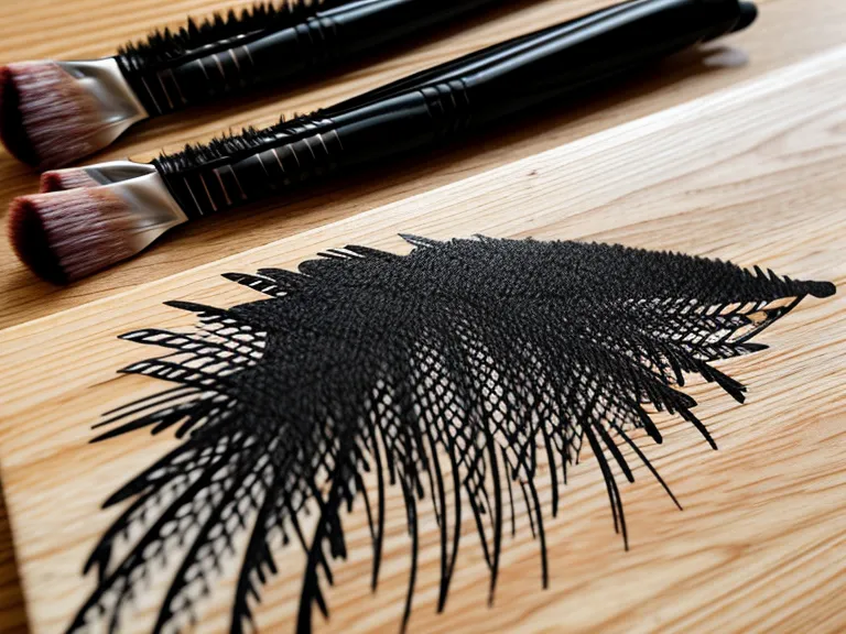 Nahaufnahme einer Brush-Pen-Spitze beim Zeichnen eines perfekten Abstrichs auf glattem Papier.