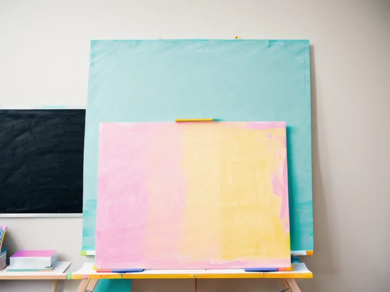 Ein fertig gestaltetes Flipchart-Protokoll mit Haftnotizen in einem Meetingraum.