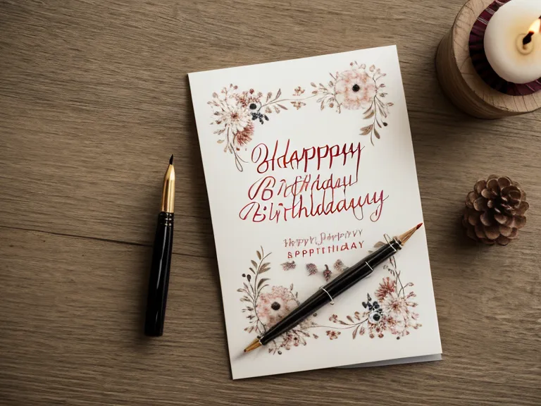Geburtstagskarte im Format DIN A6 mit Handlettering-Schriftzug und ausbalanciertem Layout