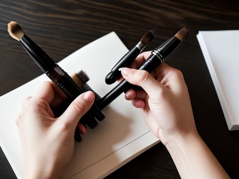 Detailaufnahme einer Hand beim Brush Lettering auf schräg liegendem Papier mit Fokus auf die Stifthaltung.