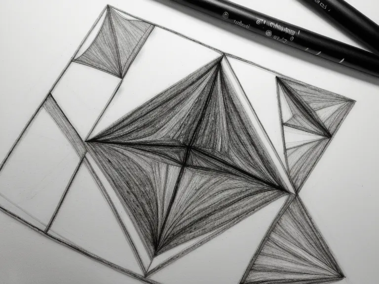 Nahaufnahme der fünf Grundformen des visuellen Alphabets auf weißem Papier.