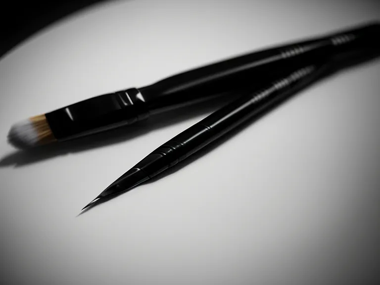 Nahaufnahme einer Pinselspitze im Brush-Lettering-Tintenvergleich, die einen sauberen Strich auf glattem Papier zieht